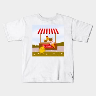 Ice Cream Adventures with Charlie the Chick Kids T-Shirt